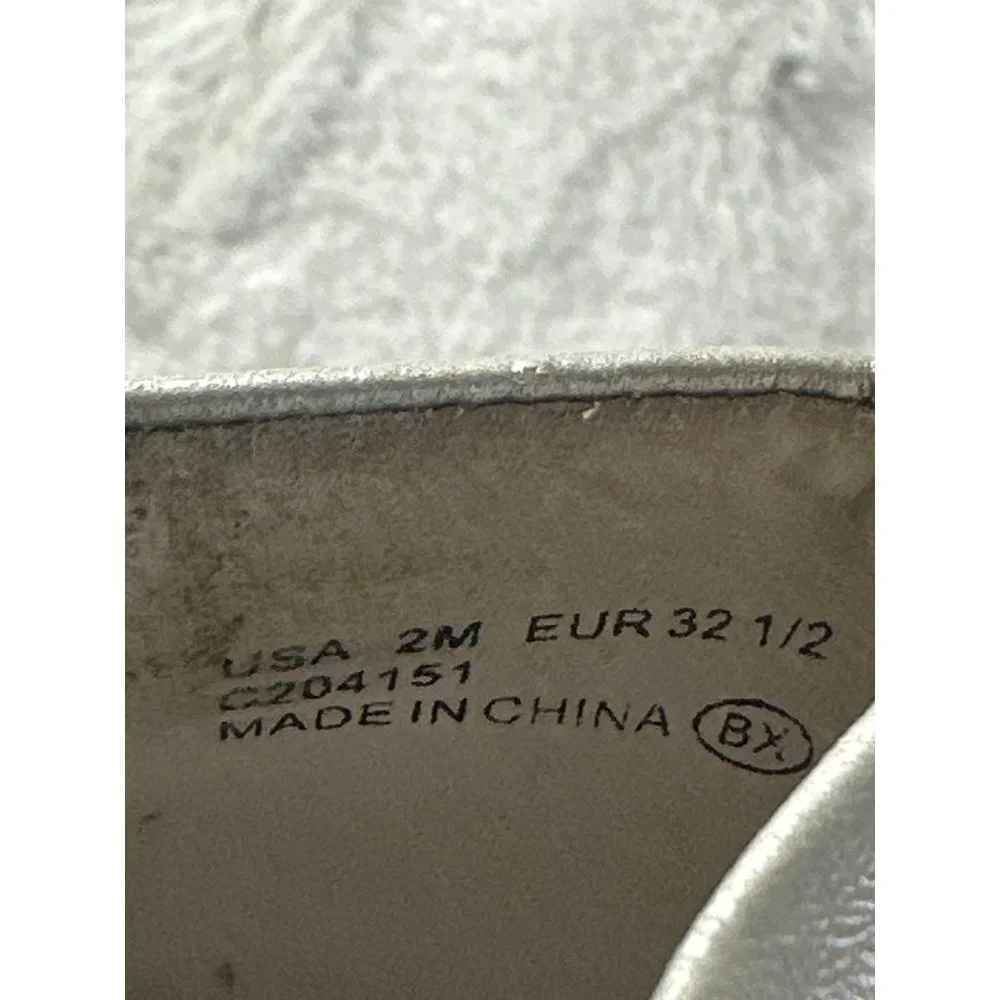 Nina Shoe Girls 2 Nataly Silver Nappa Leather Ballet Flat Dressy Metalic Pearl‎